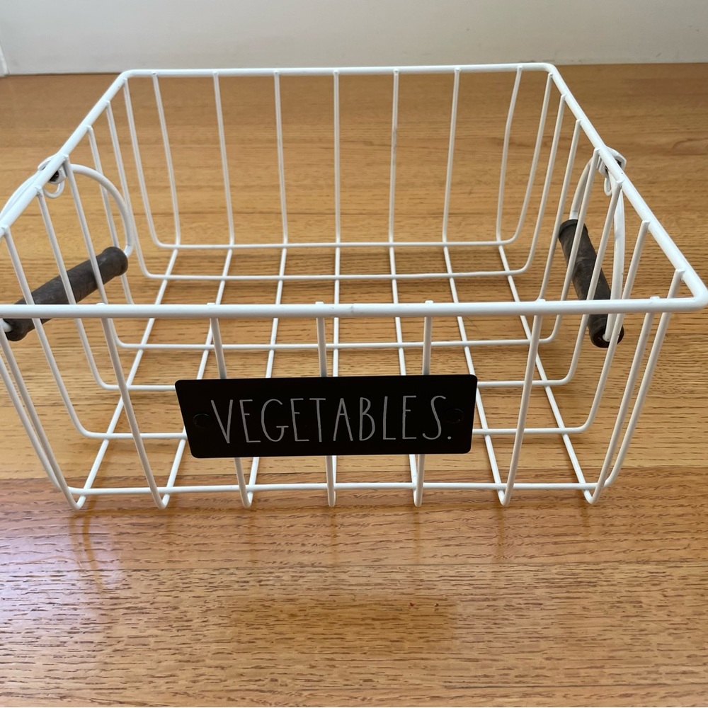 Farmhouse Rustic White Wire Vegetables Basket